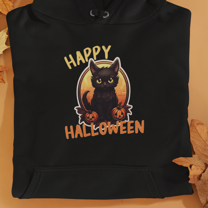 Happy Halloween Schwarze Katze  - Premium Hoodie - Unisex